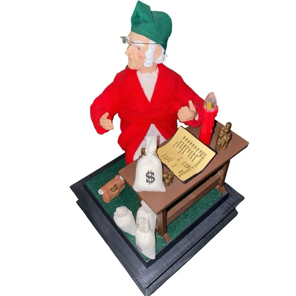 VTG Holiday Creations Holiday‎ Scene Dickens Scrooge Music Christmas Miser 10.5”